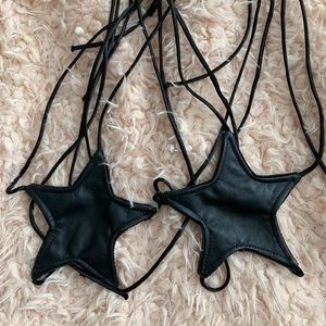 Black star tie up top